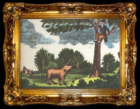 framed  unknow artist Lewis and Clarks husband each they flush europeer,som receive a grizzlybjorn, ta009-2